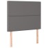 Cama box spring con colchón cuero sintético gris 90x200