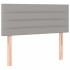 Cama box spring colchón y luces LED tela gris claro 90x190