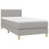 Cama box spring colchón y luces LED tela gris claro 90x200