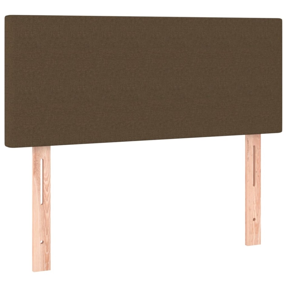 Cama box spring con colchón tela marrón oscuro 80x200