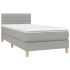 Cama box spring con colchón tela gris claro 100x200