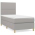 Cama box spring con colchón tela gris claro 90x190