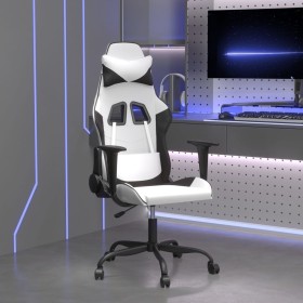 Silla gaming cuero sintético blanco y