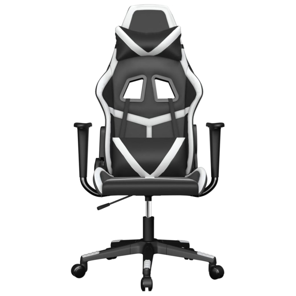 Silla gaming cuero sintético negro y