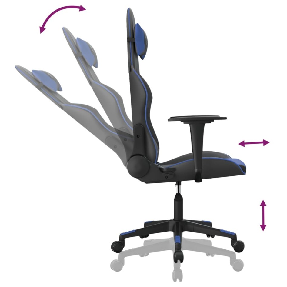 Silla gaming cuero sintético negro y