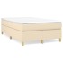 Cama box spring con colchón tela color crema 120x200