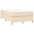 Cama box spring con colchón tela color crema 120x200