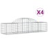 Cestas de gaviones 4 uds forma de arco hierro 200x50x40/60