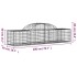 Cestas de gaviones 4 uds forma de arco hierro 200x50x40/60