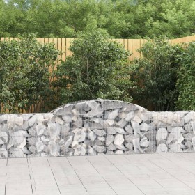 Cestas de gaviones 2 uds forma de arco hierro 300x30x60/80
