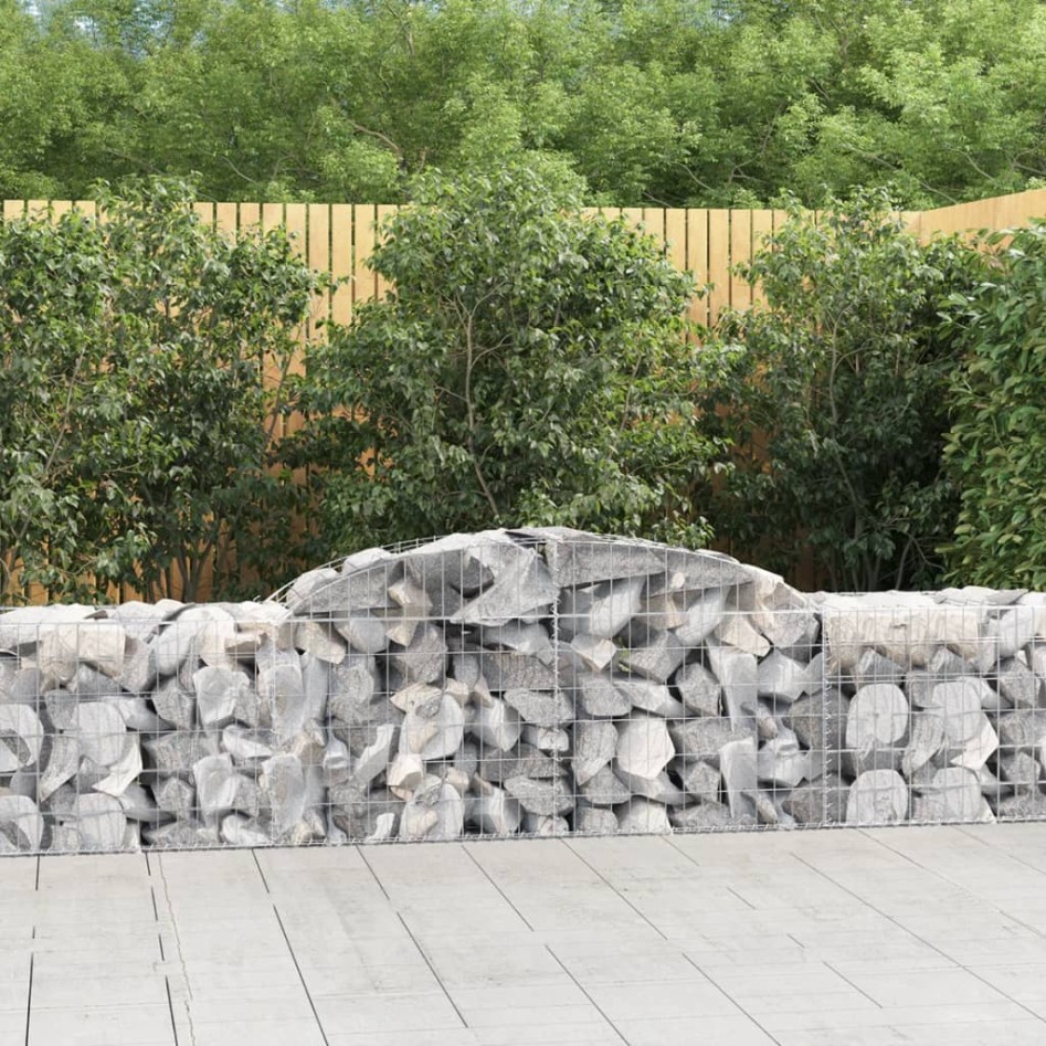 Cestas de gaviones 4 uds forma de arco hierro 300x50x60/80