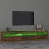 Mueble de TV con luces LED color roble ahumado 240x35x40