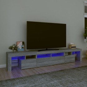 Mueble de TV con luces LED gris Sonoma 230x36,5x40