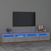 Mueble de TV con luces LED gris hormigón 240x35x40 cm