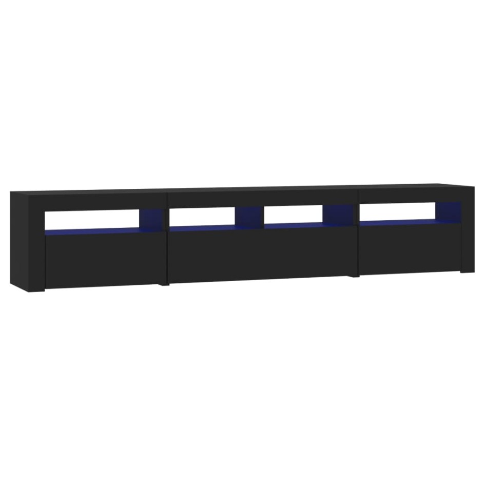 Mueble de TV con luces LED Negro 210x35x40