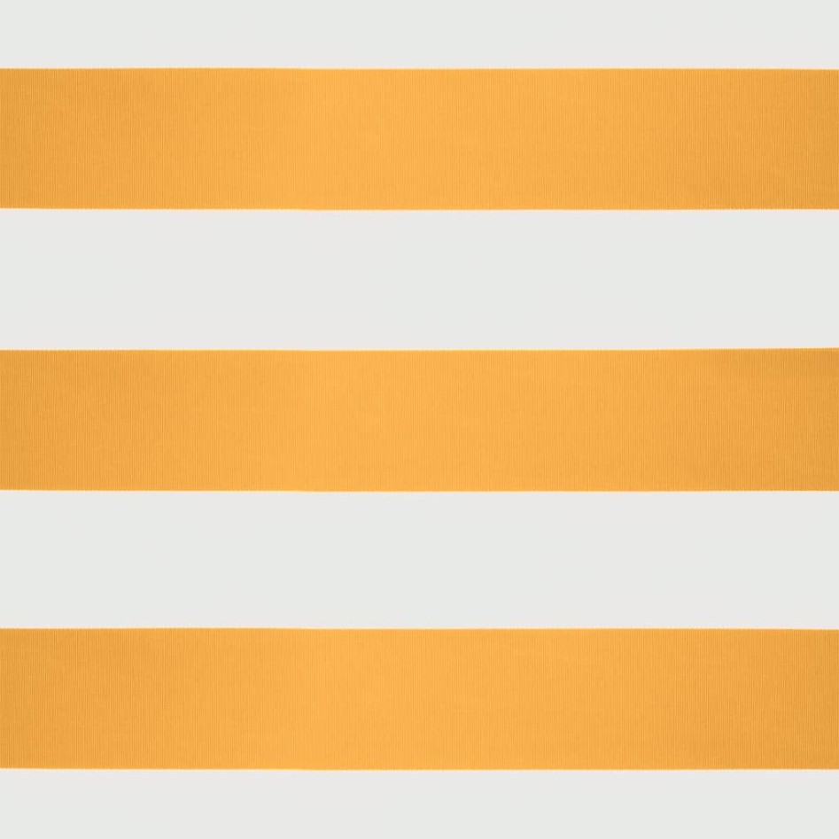 Toldo retráctil automático amarillo y blanco 3,5x2,5