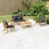 Set de muebles de jardín 4 piezas bambú con cojines gris