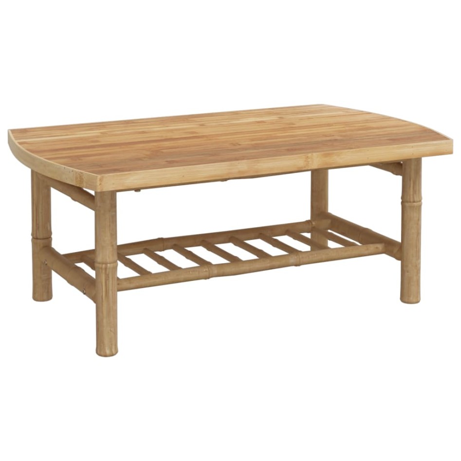 Set de muebles de jardín 3 piezas bambú con cojines gris