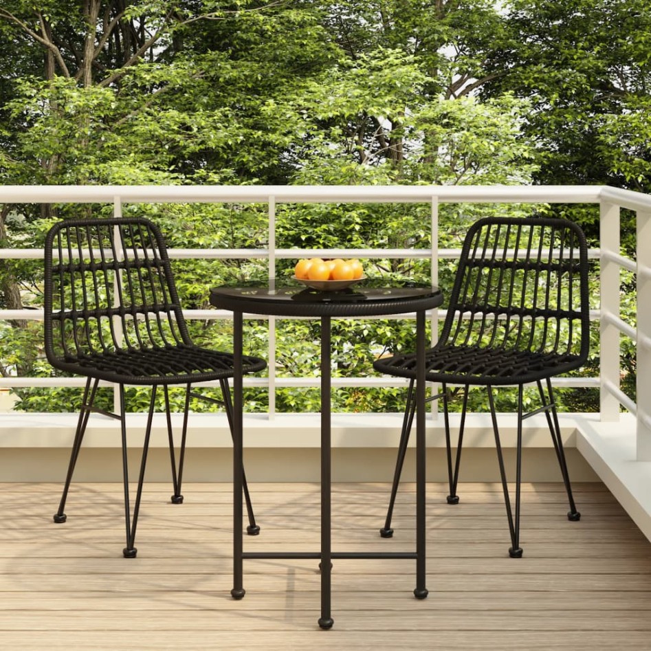 Juego de comedor de jardín 3 piezas ratán sintético