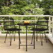 Juego de comedor de jardín 3 piezas ratán sintético negro