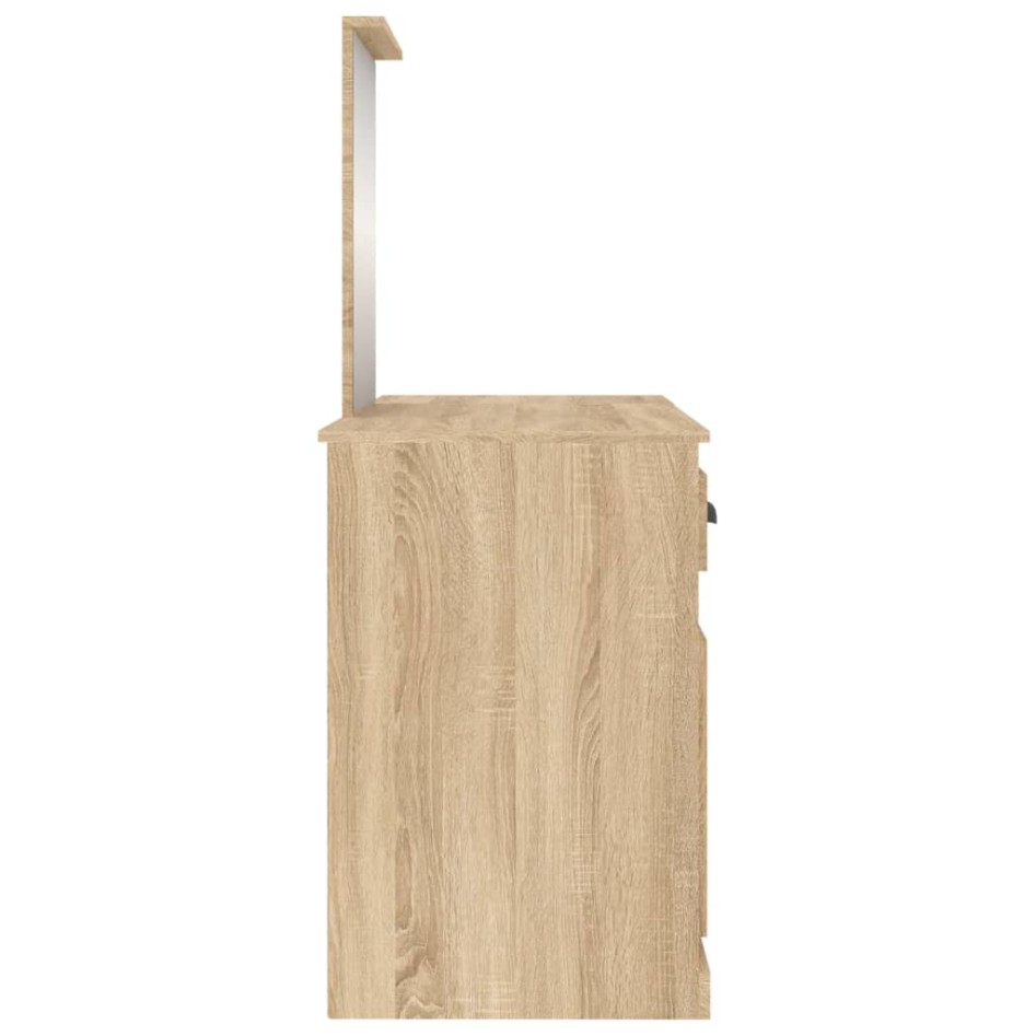 Tocador con espejo color roble Sonoma 130x50x132,5