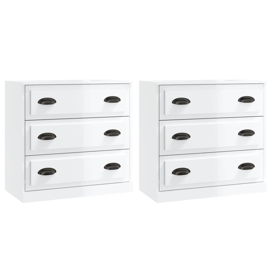 Aparadores 2 uds madera contrachapada blanco