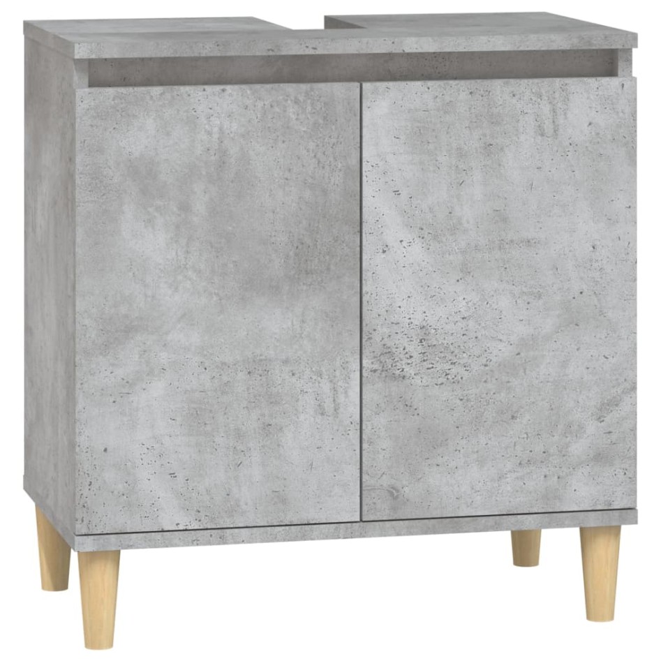 Set muebles de baño 2 piezas madera contrachapada gris