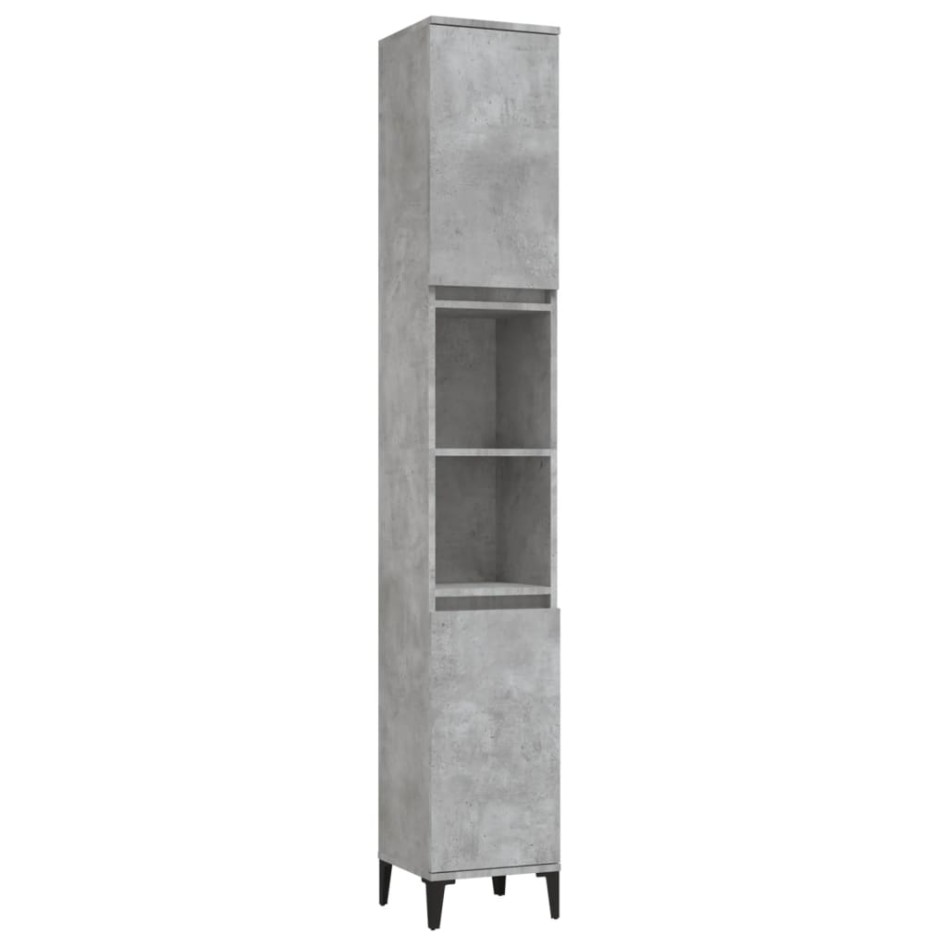 Set muebles de baño 2 piezas madera contrachapada gris