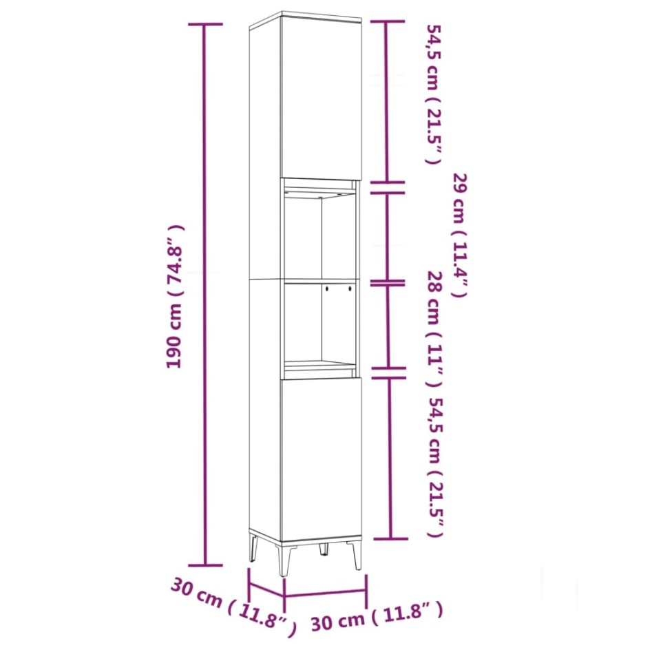 Set muebles de baño 2 piezas madera contrachapada gris
