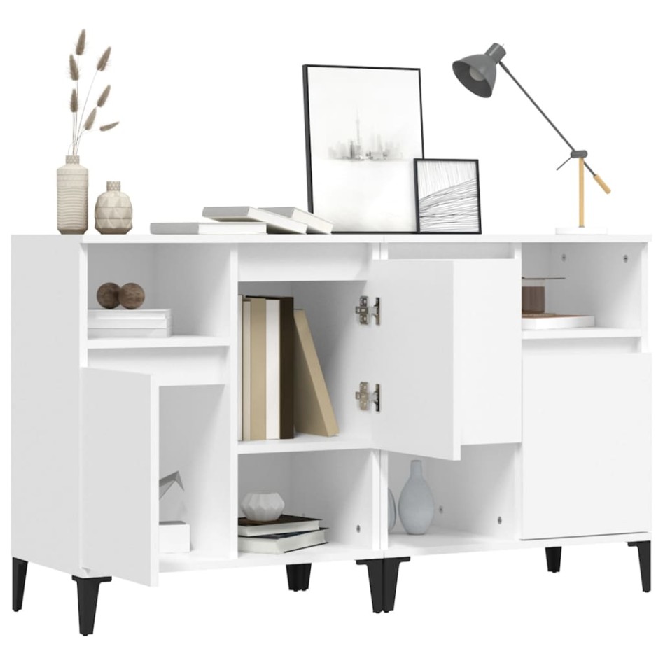 Aparadores 2 uds madera contrachapada blanco 60x35x70