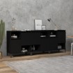 Aparadores 3 uds madera contrachapada negro 60x35x70 cm
