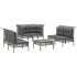 Set de muebles de jardín 7 pzas y cojines ratán sintético