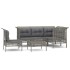 Set de muebles de jardín 6 pzas y cojines ratán sintético