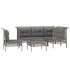 Set de muebles de jardín 6 pzas y cojines ratán sintético
