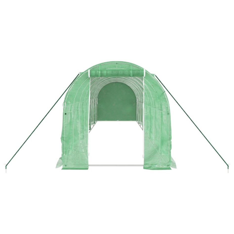 Invernadero con estructura de acero verde 16 m² 8x2x2