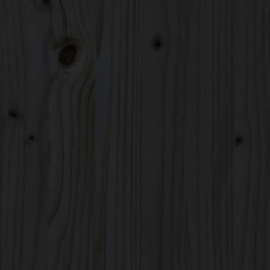 Estructura de cama con cabecero madera pino negro 100x200
