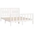 Estructura de cama con cabecero madera pino blanco 120x200