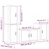 Set de muebles de TV 4 pzas madera contrachapada roble