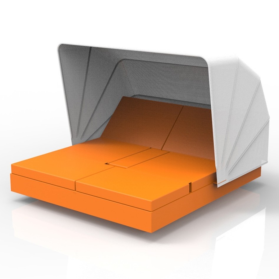Vela Daybed 4 Cabezales Reclinables con Parasol