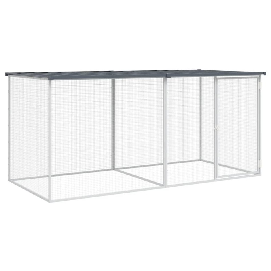 Gallinero con techo acero galvanizado antracita 203x98x90