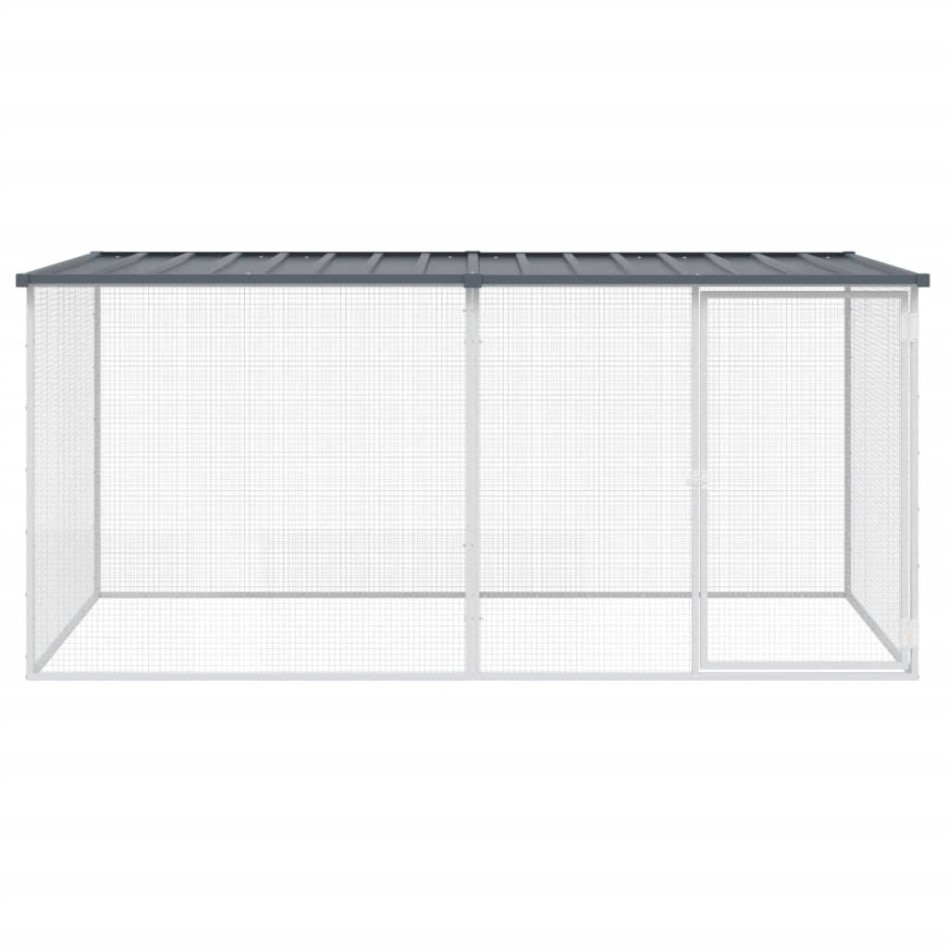 Gallinero con techo acero galvanizado antracita 203x98x90