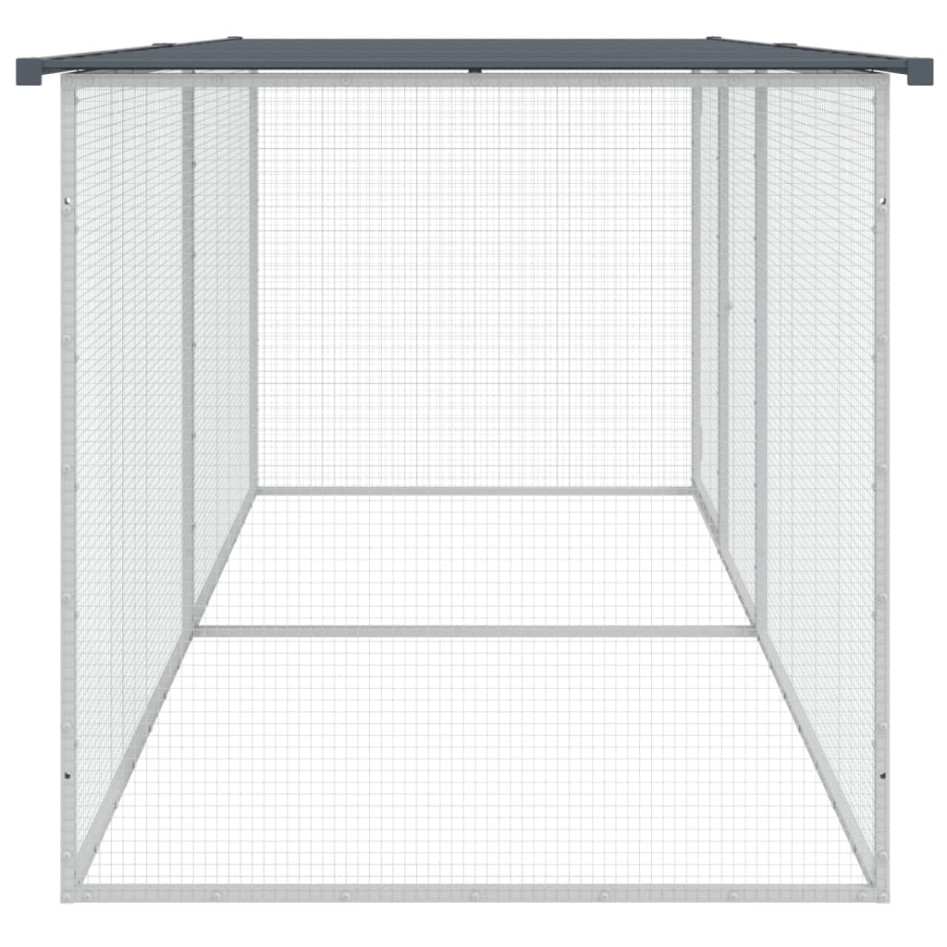 Gallinero con techo acero galvanizado antracita 203x98x90