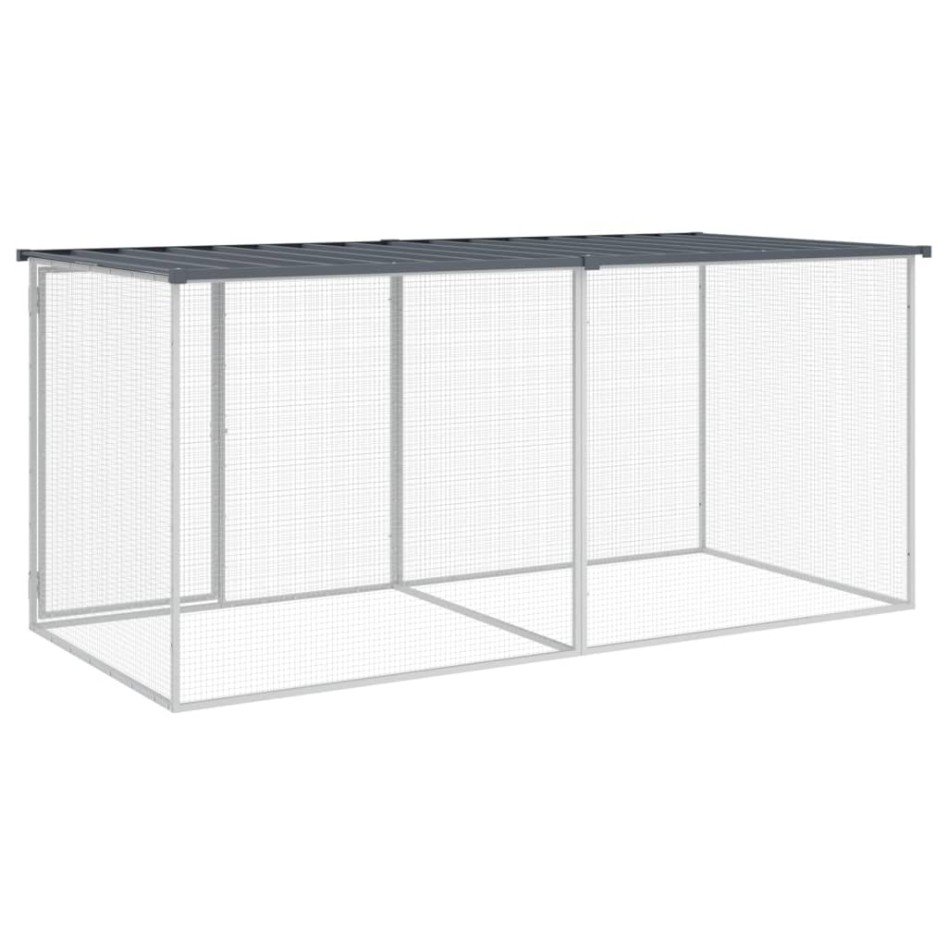Gallinero con techo acero galvanizado antracita 203x98x90