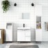 Set muebles de baño 3 piezas madera contrachapada blanco