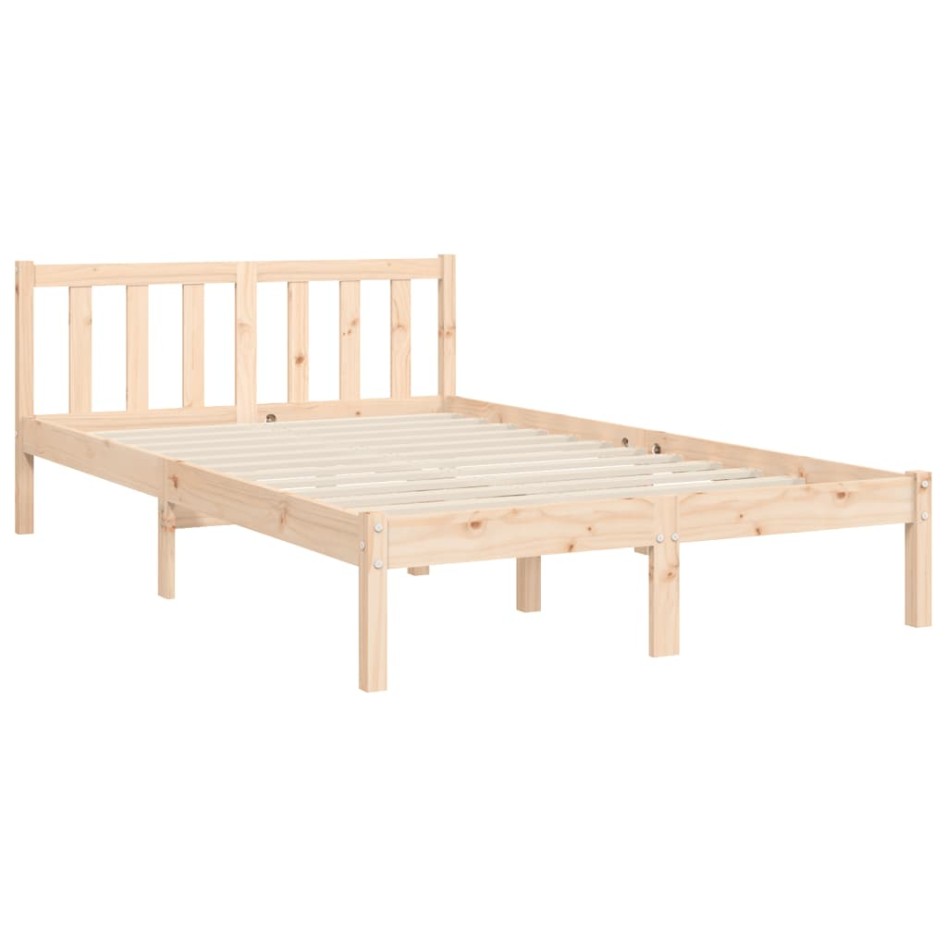 Estructura de cama con cabecero madera maciza 160x200