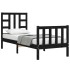 Estructura de cama individual con cabecero madera maciza