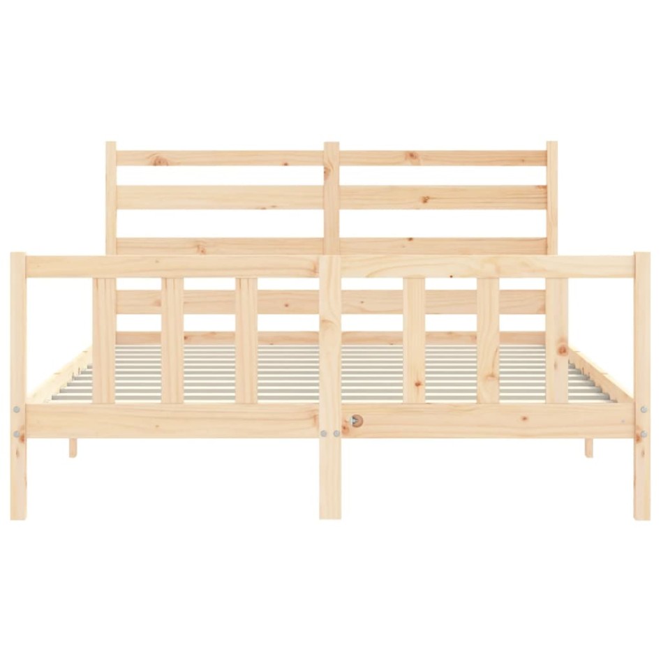 Estructura de cama con cabecero madera maciza 160x200
