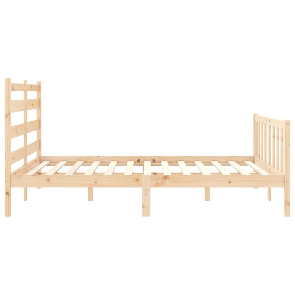 Estructura de cama con cabecero madera maciza 160x200