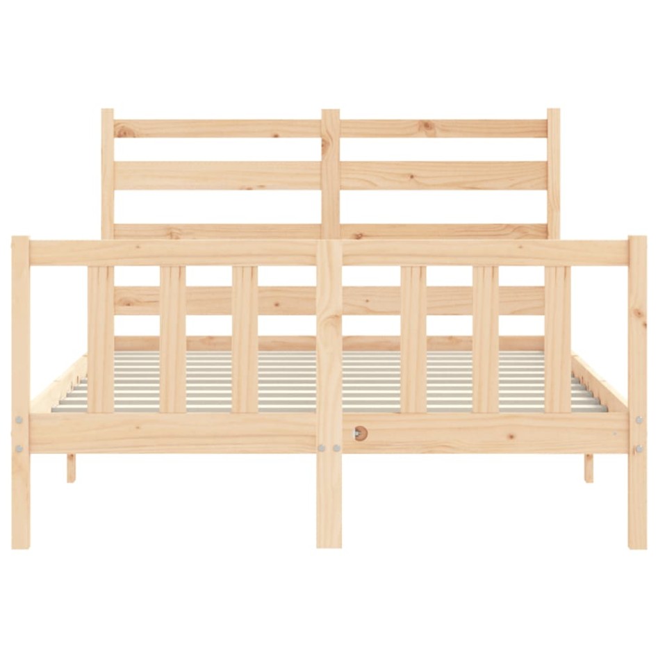 Estructura de cama con cabecero madera maciza 120x200