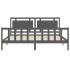 Estructura de cama con cabecero madera maciza gris 200x200
